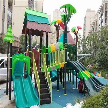 利华体育生产幼儿园树屋组合滑梯 户外儿童滑滑梯 大型玩具滑梯