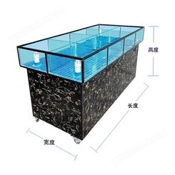 海鲜鱼缸定制工厂 饭店酒店移动鱼池 商场超市贝类展示玻璃缸