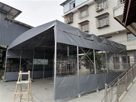折叠雨棚，活动仓储遮雨篷，大型推拉篷厂家定制安装