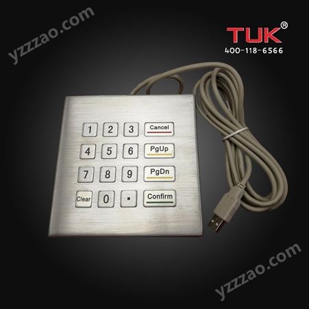TUK-KB-501-DESK 金属防锈DESK键盘16键可定制进口304不锈钢