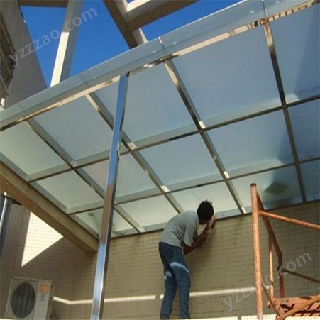 金鸿 不锈钢雨棚遮阳棚安装 售楼处酒店钢化玻璃铝合金 支持定制