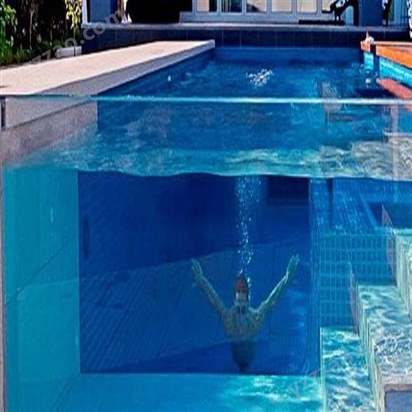 喜兔悬空透明亚克力泳池 有机玻璃无边界透明泳池设计安装