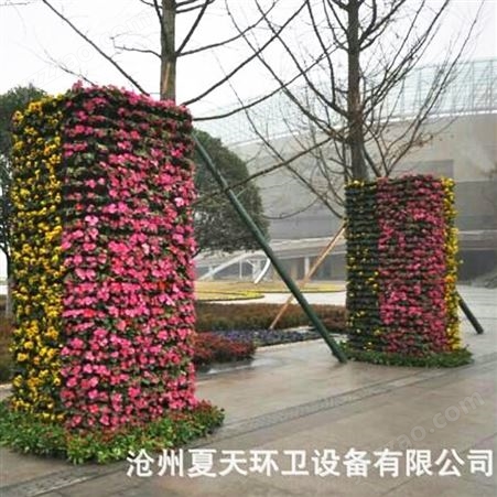 定制室外景观花柱 塑料立体花柱 公园广场装饰景观花柱 塑料圆柱