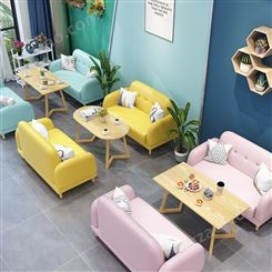 网红奶茶店卡座桌椅组合靠墙双人专用小沙发甜品店餐厅商用