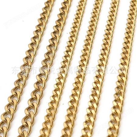 黄铜切平面细款扭链条通用常规首饰半成品配件小批量来图订购加工