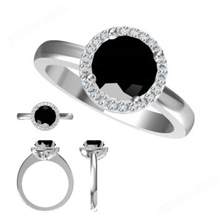 304钛钢戒指设计男士流行简约饰品镶嵌黑玛瑙不锈钢戒子饰品订购