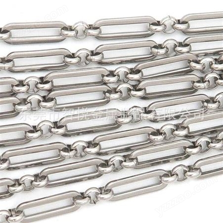 不锈钢3个珍珠+O形冲压扣链钛钢东莞智悦饰品厂阿里在线订购