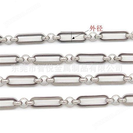 不锈钢3个珍珠+O形冲压扣链钛钢东莞智悦饰品厂阿里在线订购