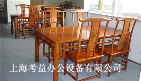 仿古椅子 复古阅览桌 实木古籍阅读桌文物馆博物馆桌椅橡木长条桌