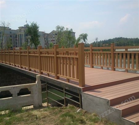 塑木护栏栈道地板可安装景区河道栅栏公园凉亭防腐木围栏