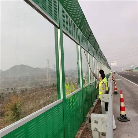 铁路公路桥梁声屏障 户外工厂车间降噪隔音屏 金属钢结构吸音墙