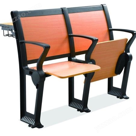 大学阶梯教室排椅铝合金实木固定课桌椅自动翻板报告厅会议椅
